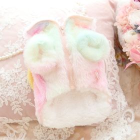 Pet Fleece-lined Thickened Double-layer Plush Two-leg Cotton-padded Coat (Option: Light Colorful-XL)