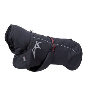 Pet Dog Cotton-padded Clothes Autumn And Winter Waterproof Warm With Velvet (Option: Black-Back Length 70cm)